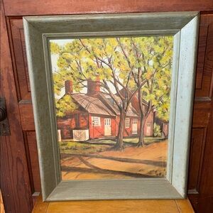 Framed Home Art Painting in Red and Green by